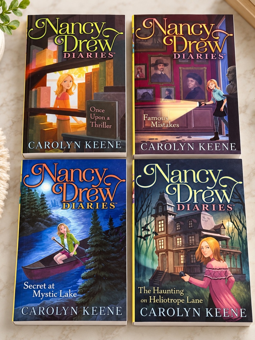 Nancy Drew Diaries 4 Paperback Book Set - - Ages 8-12
